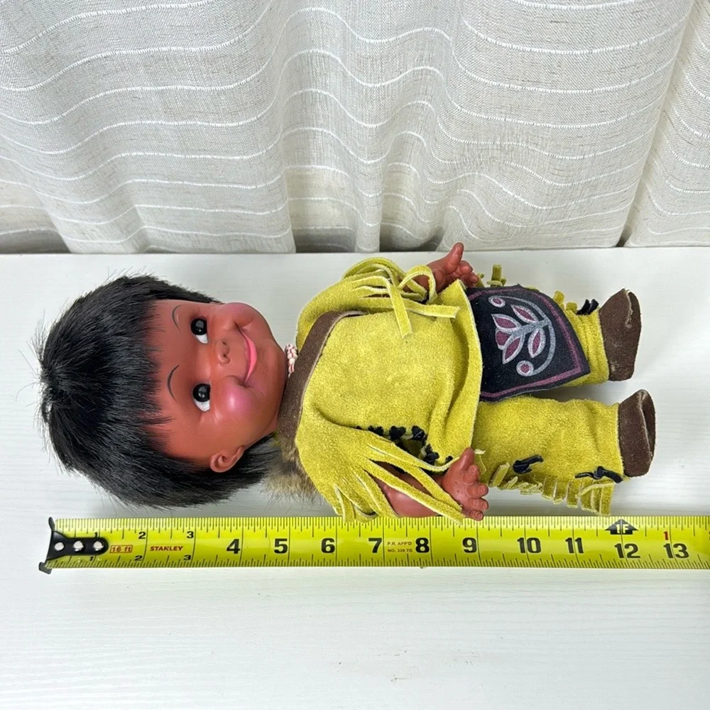 Native American Indian Doll Baby Dolls Leather Clothes Vintage